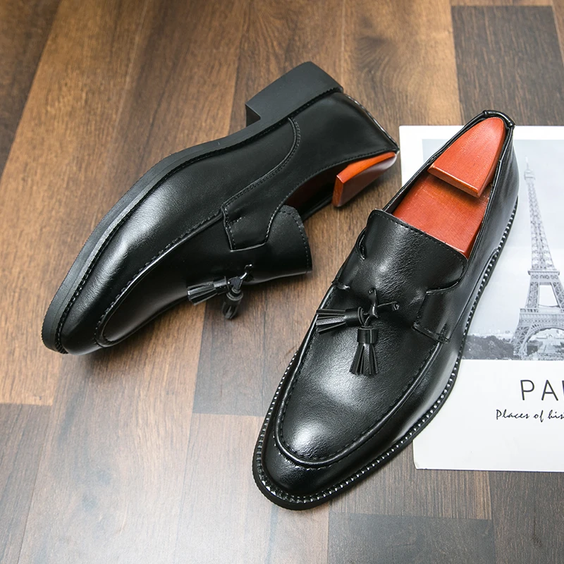 

Luxury Tassel Office Leather Men's Designer Dress Wedding Fashion Man Comfy Business Formal Italian Driving Shoes for Men 38~48