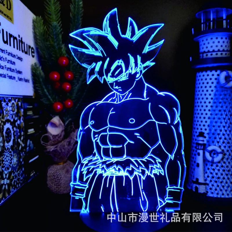 Ночник из аниме Драконий жемчуг светодиодный 3D светильник с сенсорным