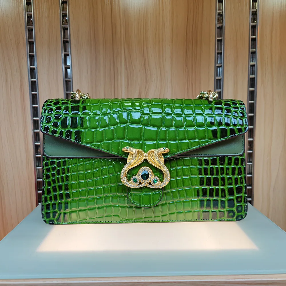 

Top Quality 2023 New Fashion Leather Crocodile Grain Chain One Shoulder Crossbody Bag Purses and Handbags Luxury Designer Cc Gg
