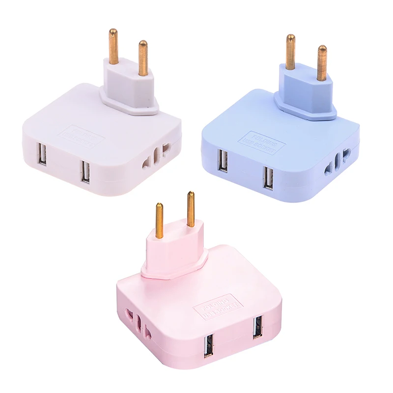 

Us Eu Plug Adapter European Standard 180 Degree Socket Converter With Usb EU Extension Plug Electrical Adapter 3 In 1 Adaptor