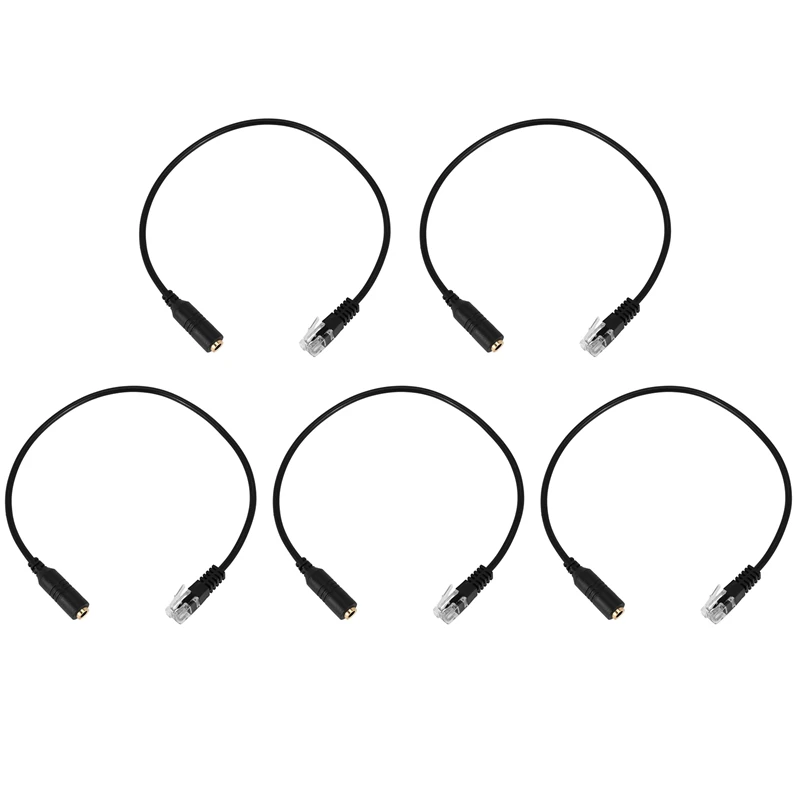 

5X 3.5Mm Plug Jack To RJ9 For Iphone Headset To For Office Phone Adapter Cable