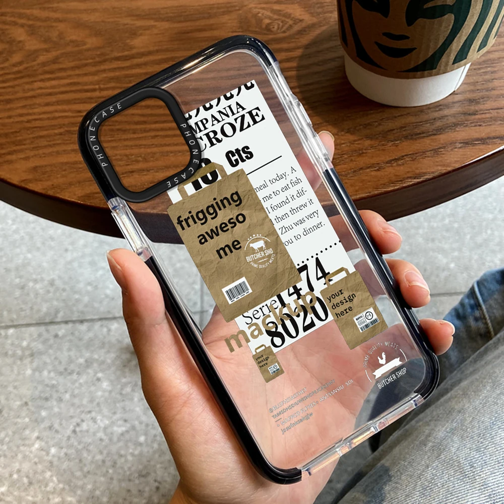 

Creative Text Labels Case for iPhone 14ProMax 14Plus 13Pro 12Pro 11 Pro Max Transparent Back Cover for iPhone 14 13 12 11 Fundas
