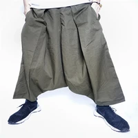 kapital japan style vintage pleated elastic pants pure cotton low end fashion mens and womens loose casual wide leg pants