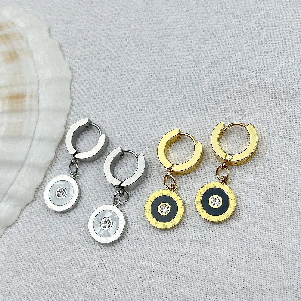 

Stainless Steel Earrings Classic Heart Bear Tree of Life Clover Plated Hoops Earrings Trend Charm Earrings For Women Jewelry