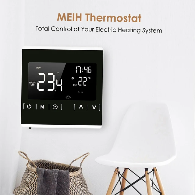 Smart Thermostat Panel LCD Touchscreen Programmable 85-250V Temperature Controller Electric Floor Heating System Thermoregulator 4