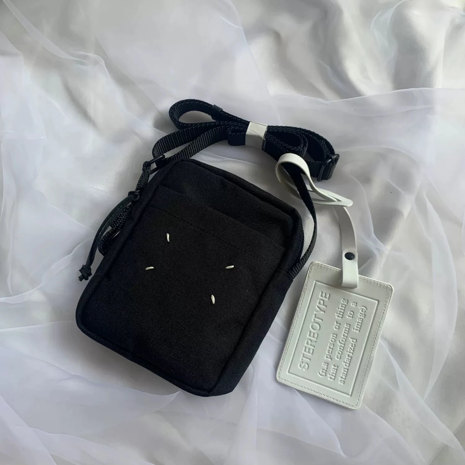 

New MM6 Margiela Bag Men Women Black Casual Four Point Stitching Handbag