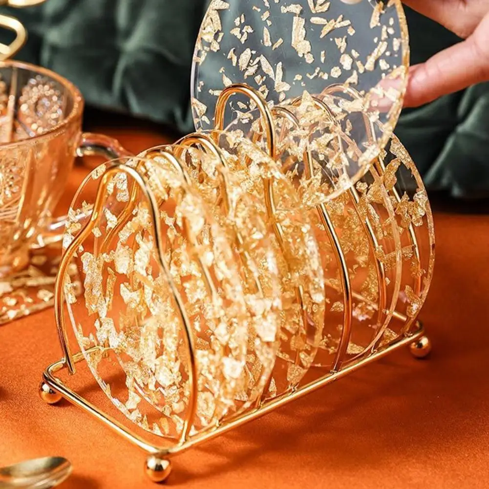 Подставки в наборе милые подставки для чашек роскошные из акриловой золотой