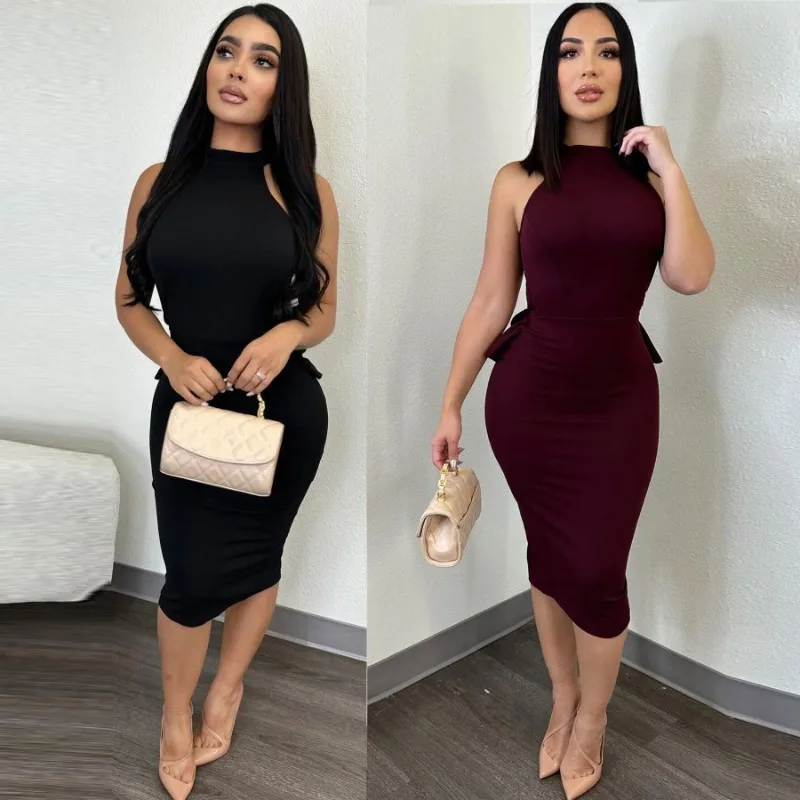 

Женское кружевное платье с цветочным принтом, эластичное платье без рукавов с открытой спиной и поясом на бедрах, новинка 2023