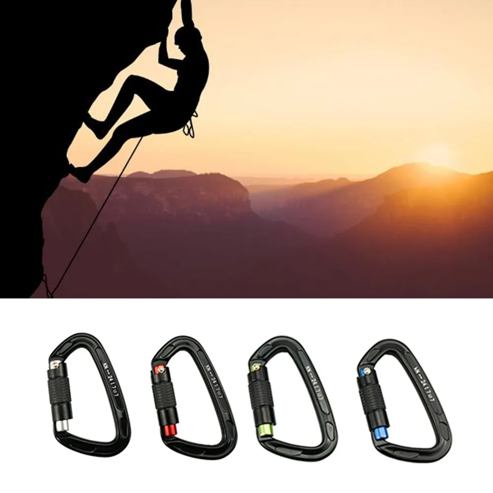 24KN Carabiner Auto Lock D-Ring Buckle Climbing Rappelling  Locking Clip D Type Main Automatic Lock Connect Protector And Belt images - 6
