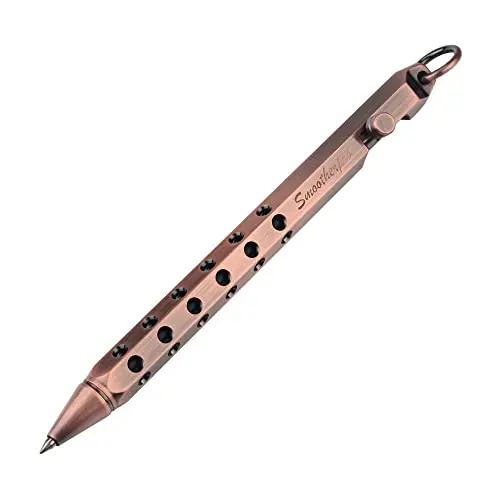 

SMOOTHERPRO Solid Brass Bolt Action Pen Compatible with Pilot G2 Refill Hexagonal Six Edge Hollow Out Grip for Pocket EDC Color