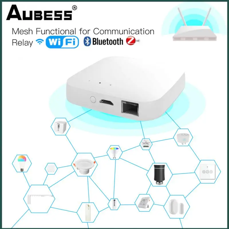 

Шлюз управления умным домом Tuya, многорежимный шлюз ZigBee, Wi-Fi, Bluetooth, совместим с приложением Smart Life, дистанционное Голосовое управление через Alexa, Google Home