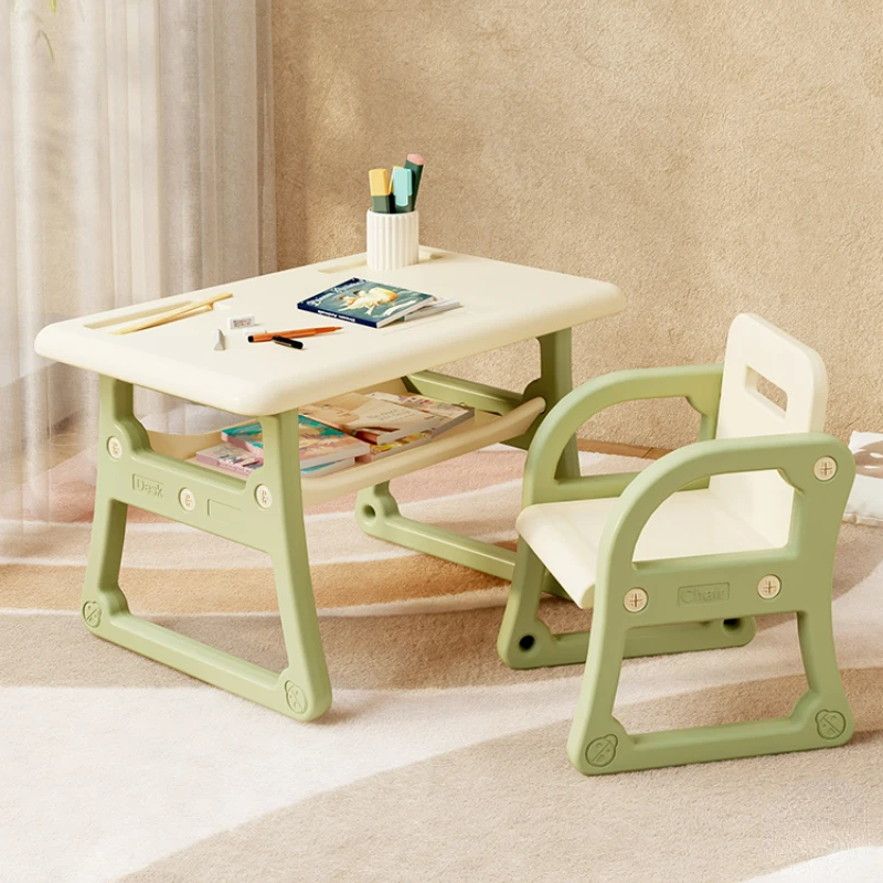 

Super Large Desktop Children Study Desk and Chair Baby Toy Table Set Plastic Chairs Home Kindergarten Painting Learning Tables
