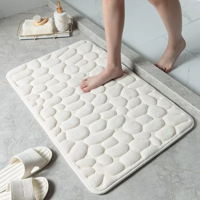 

Home Bathroom Mat Non-slip Pebble Carpets Absorbent Lavatory Bedroom Floor Toilet Memory Foam Washable Rug Bathroom Decor Mat