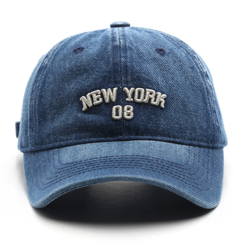 

Simple Denim Baseball Cap Men Women Embroidery Letter Jeans Snapback Hat Casquette Summer Sports Hip Hop Cap Gorras Unisex Hats
