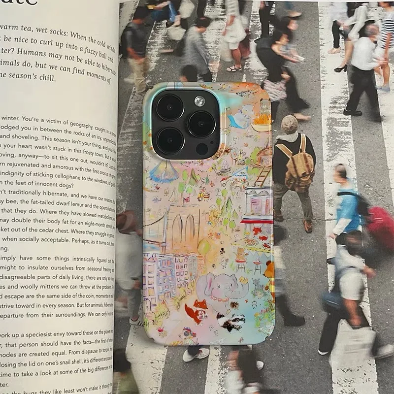 Чехол Illustration Art of Animal Park для iPhone 16 15 14 PLUS 13 Pro Max 12 11 XR противоударный защитный