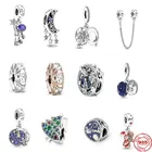 2021 Стерлинговое Серебро 925 пробы, серия Galaxy, астронавт, Рождественская елка, бусины, подходят для оригинального браслета Pandora для женщин, ювелирные изделия, подарок