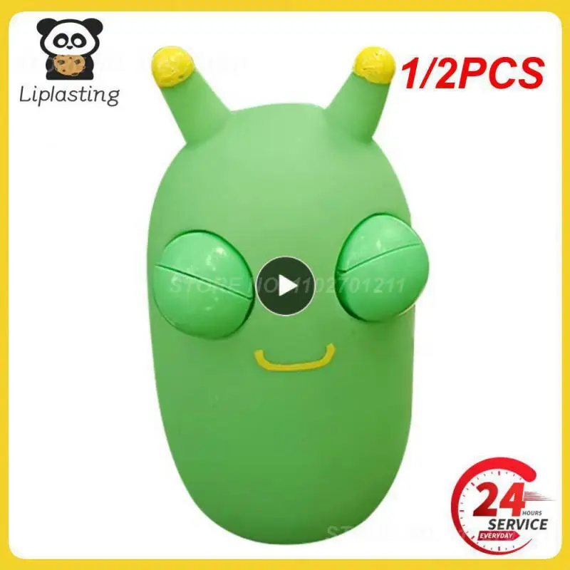 

1/2PCS 1-Grass Worm Pinch Toy Green Squishy Squeeze Toy Stress Reliever Anti-stress Fidget for Halloween Christmas Kids Gift