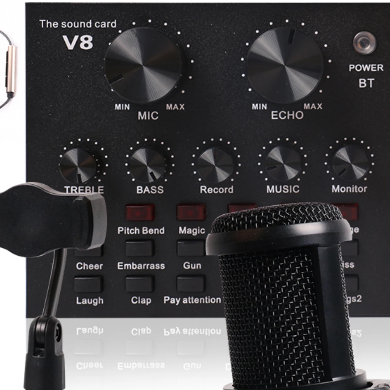 Móvel Usb Interface Externa Gravação Estúdio Transmissão ao Vivo Placa de Som Mixer e Microfone Profissional