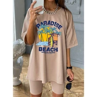 fashion plus size harajuku womens clothes new round neck printed short sleeve t shirts top loose casual chic retro streetwear