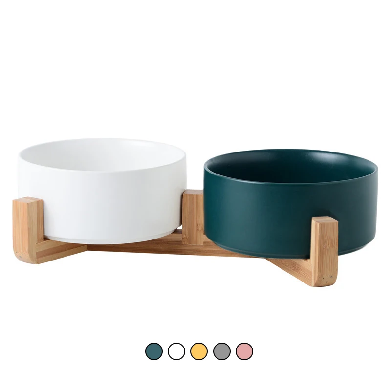 

850ML Ceramic Double Cat Bowl Dog Pet Feeding Water Puppy Feeder Product Supplies Food And s For Dogs