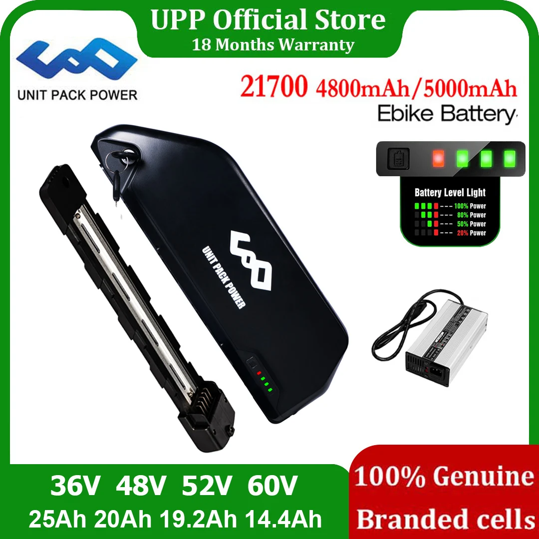Оригинальный аккумулятор 21700 EBike 48V 52V 19.2Ah 20Ah 60В 36В 24Ah Tes-la L-G Электрический велосипед Bateria for1800W 1500W 1000W 500W 350W