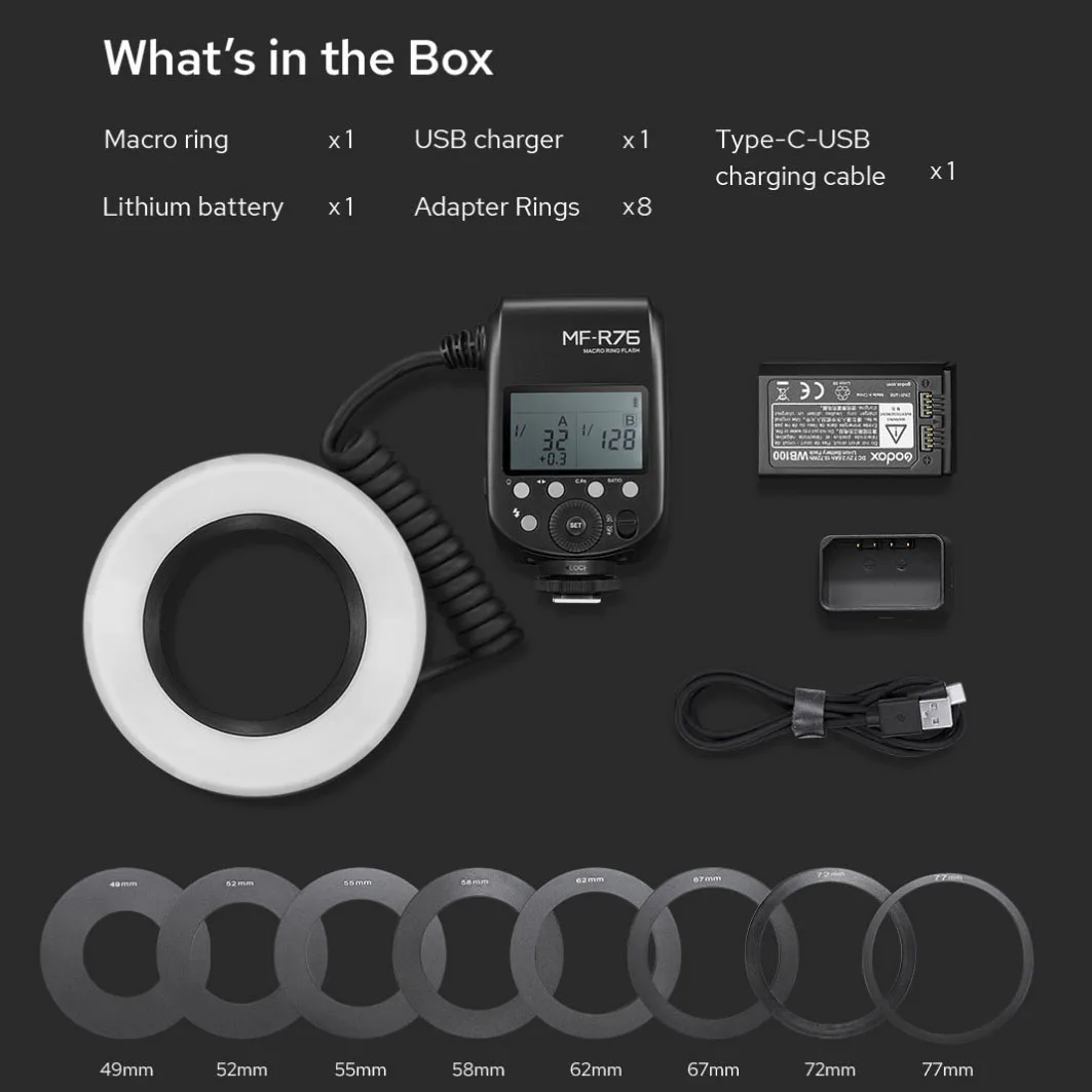 Вспышка Godox для макросъемки камеры Nikon Sony Canon стоматологических и офисных