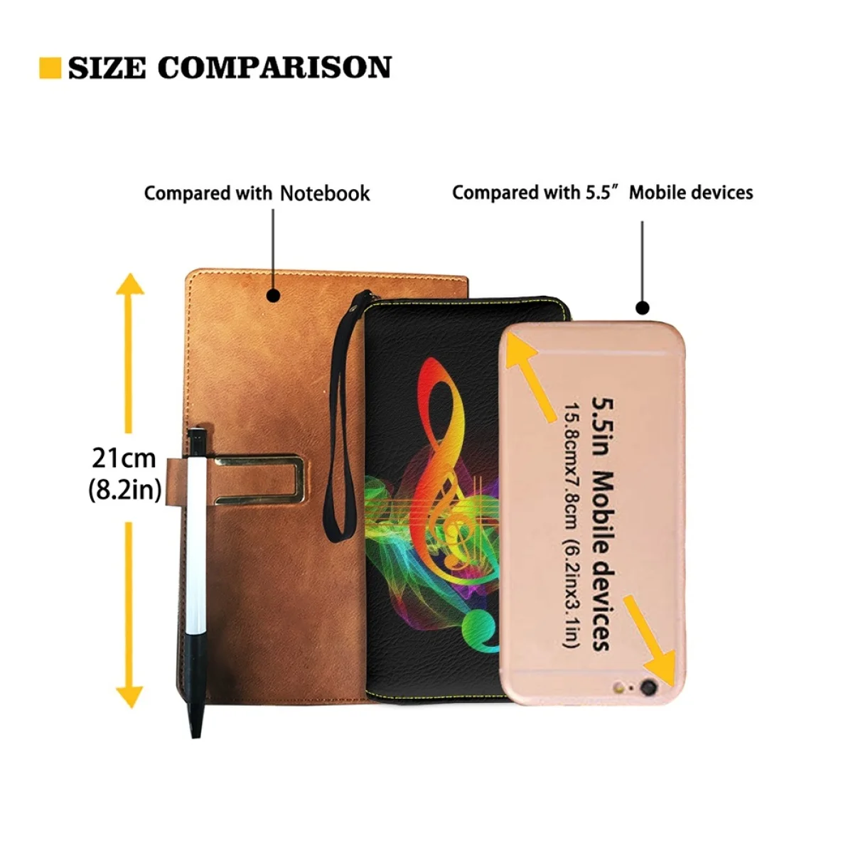 Belidome Music Note Wristlet Wallets for Womens Casual PU Leather Long Purse RFID Blocking Card Holder Clutch Bag Lady Hand bags