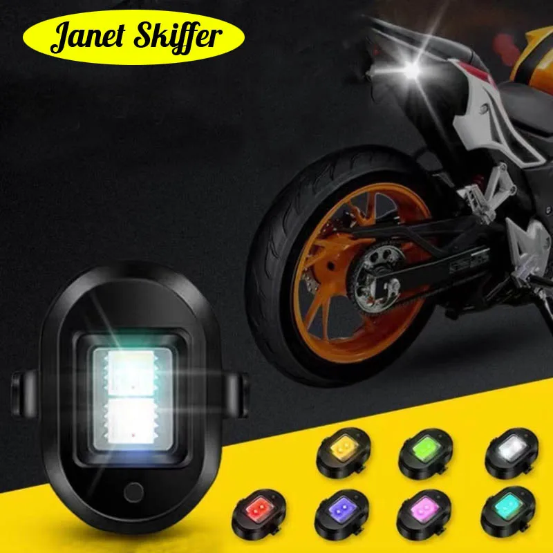 

Wirless Strobe LED Aircraft Safety Warning Lights 7/4 Color Universal Flashing USB Charging Light Anti-Collision Kit Accessories