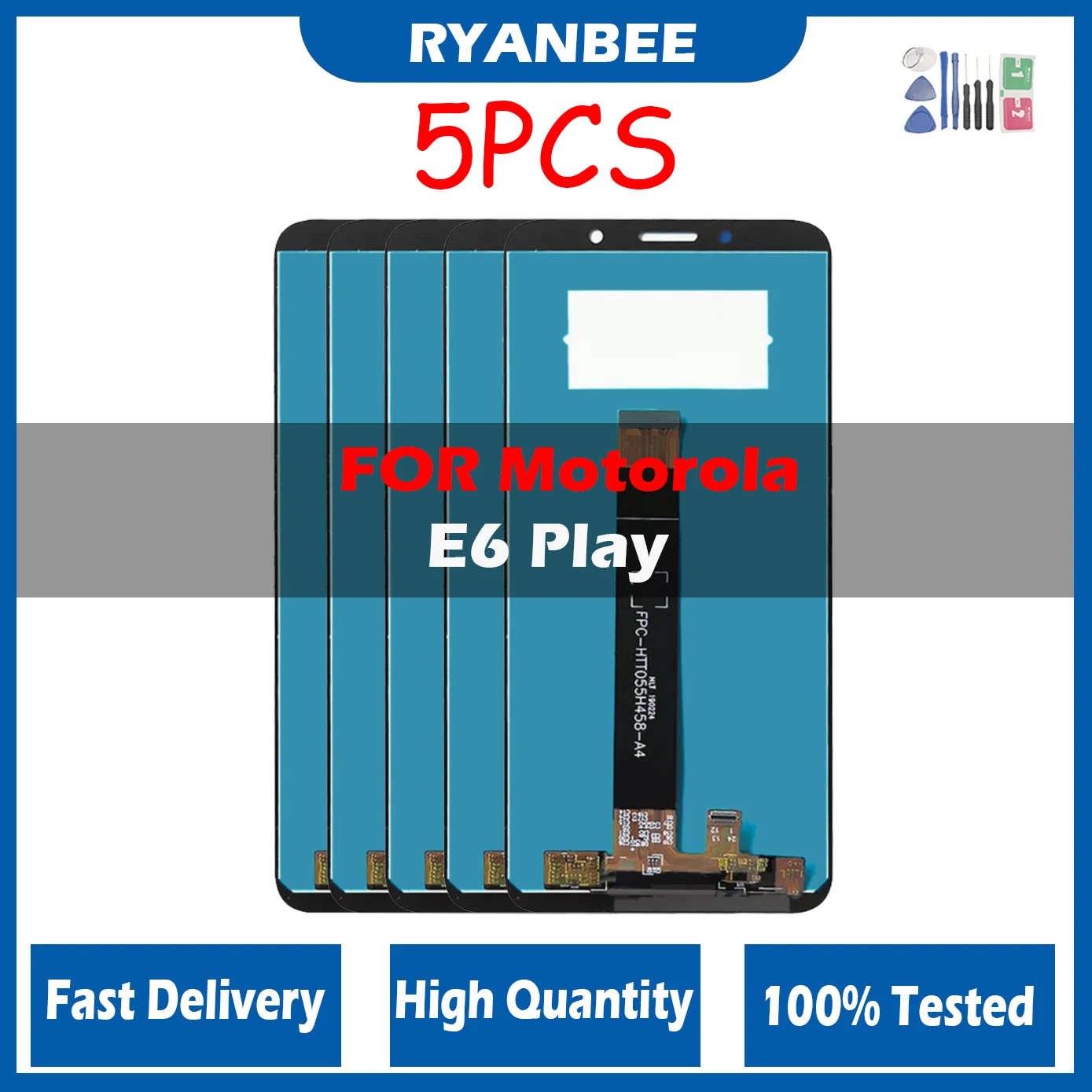

5 шт./партия, сенсорный ЖК-дисплей 5,5 дюйма для Motorola Moto E6 Play XT2029