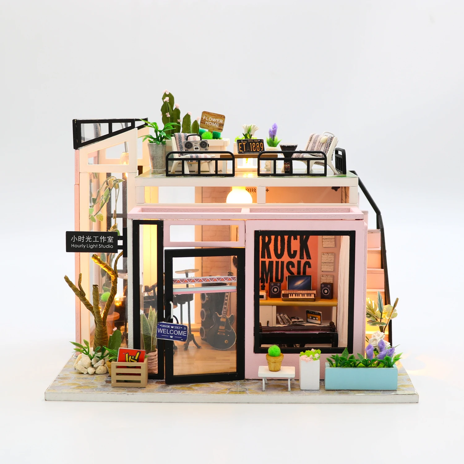 

Assemble Doll House Mini Studio Model Handmade MIcro Buildings Villa Cottage Handwork Family Fun Toys DIY Presents for Couples