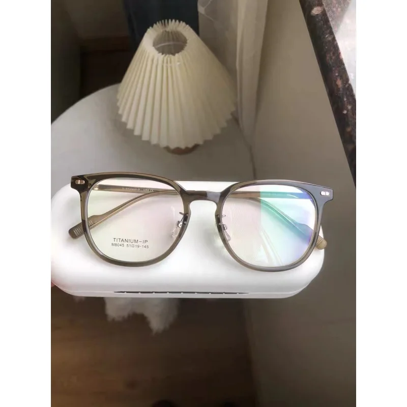 Оливковые очки для близорукости с большим ободком Женская защита от