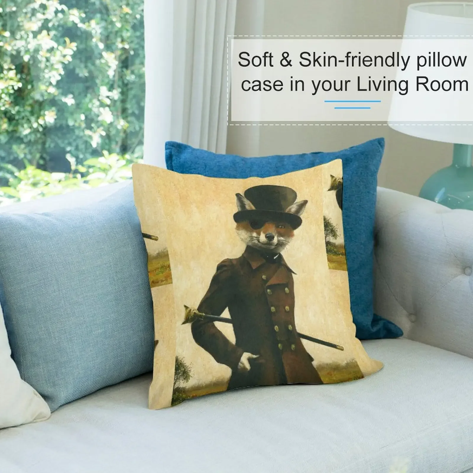 Sly Victorian Fox Декоративная подушка Диван Подушки Наволочка Рождественские