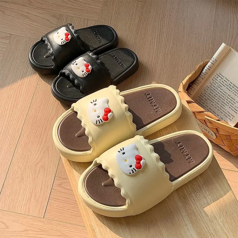 Женские тапочки Y2K Hello Kitty Manga милые легкие нескользящие туфли для ванной комнаты