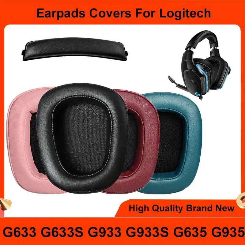 Headphone Earpads Covers For Logitech G633 G933 headres G633S G933S Headphone Cushion Pad Replacement Ear Pads Head Beam