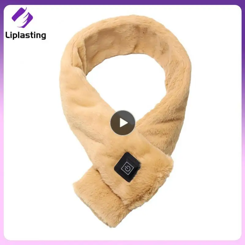 

Plush Winter Electric Heated Scarf 40-60℃ 3 Gears Warmer Scarf USB Charging Timing Outdoor Ski Camping Electric Heated Scarf