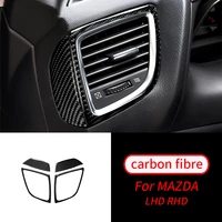 for mazda 3 axela 2017 2018 4 pcs real carbon fiber dashboard side air vent sticker trim car interior accessories