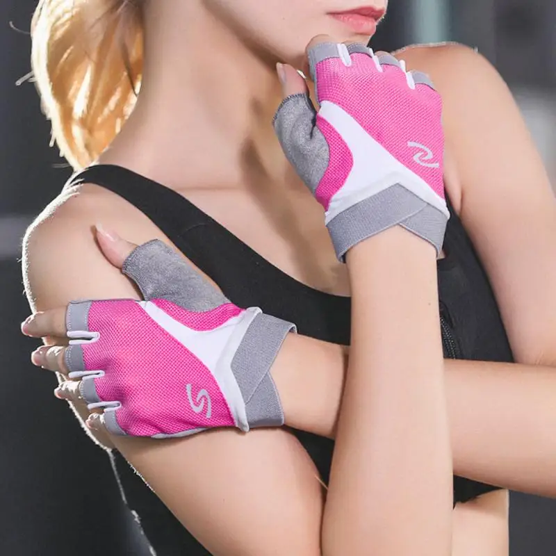 

Breathable Half Finger Gloves Women's Gym Fitness Gloves Men Weight Lifiting Professional Mittens Mtb Bicycle Cycling Equipment