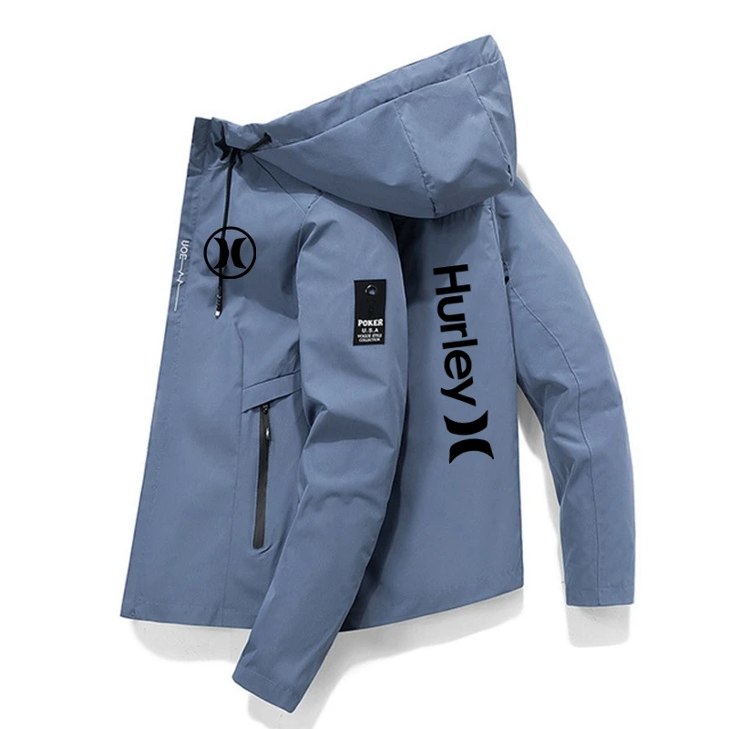 

2023 ilkbahar ve sonbahar yeni marka Hurley ceket erkek açık kamp erkek Zip Hoodie rüzgar geçirmez ceket erkek ceket M-5XL