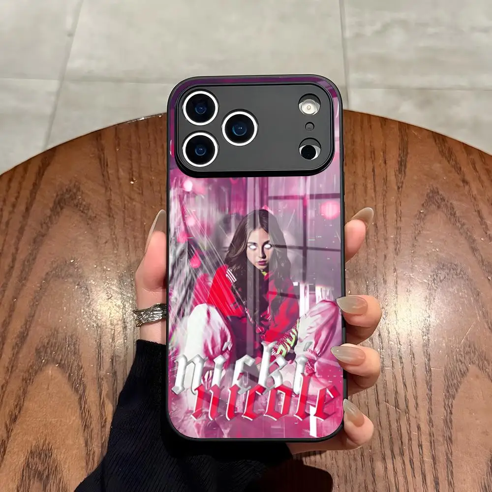 Фото Чехол для телефона Nicki Nicole Singer для iPhone 17 Air 16 15 14 12 11 13 Pro Max Mini X Xr Xs Se Puls, стеклянный чехол №4