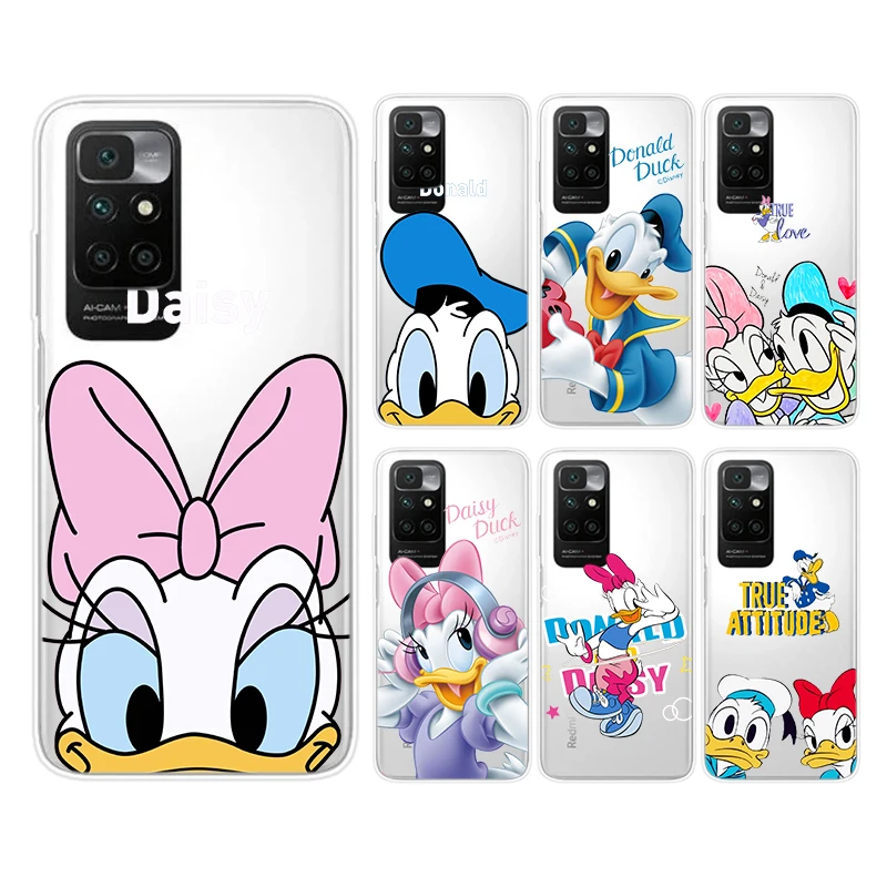

Disney Daisy Duck Couple Phone Case For Redmi 10 10X 10C 9 9AT 9T 9A 8 7 6 K50 K40 Silicone Transparent Soft Shell Cover