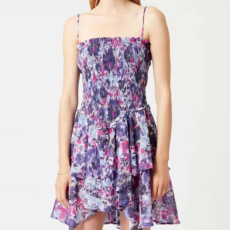 

Женское платье на бретельках, откровенное эластичное платье с оборками, без рукавов, с открытыми плечами, Асимметричное мини-платье, Новинк...