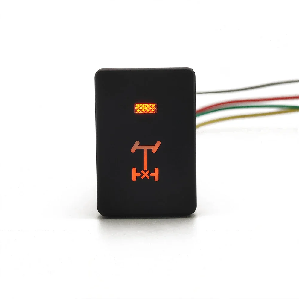 Для Suzuki Jimny 2019 2020 2021 Автомобильная оранжевая Светодиодная лампа передняя и задняя дифференциальная кнопка переключения с проводом