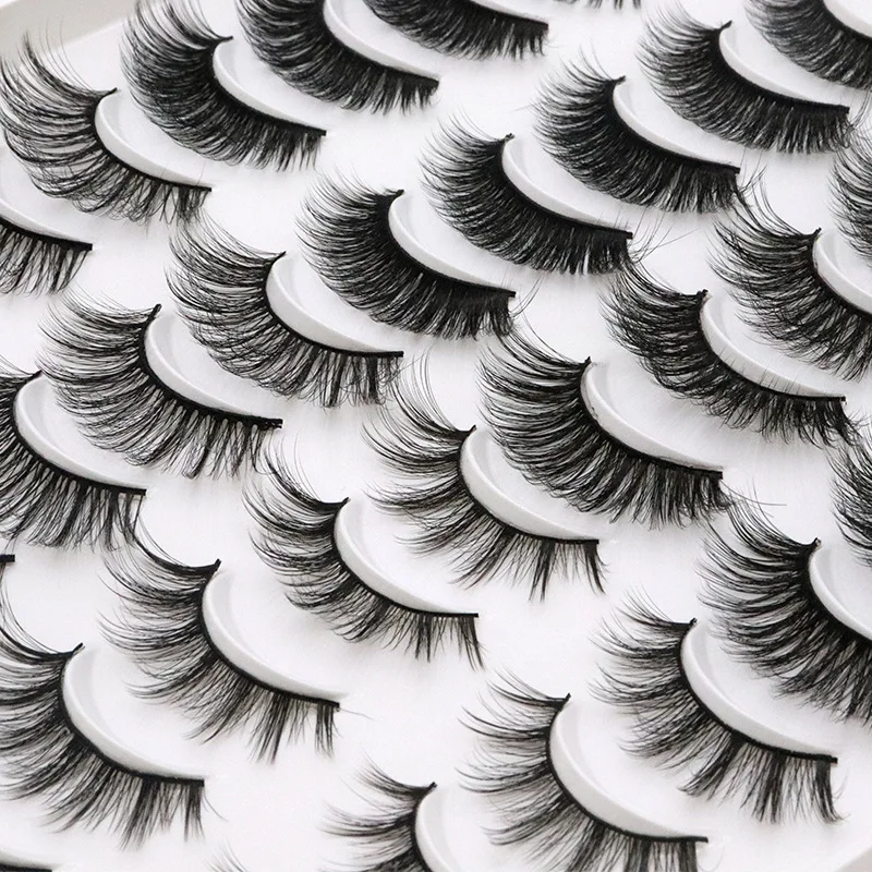 20 Pairs 6D Mink Lashes Bulk Faux Thick Long Wispy Natural Pack Short Wholesales False Eyelashes |