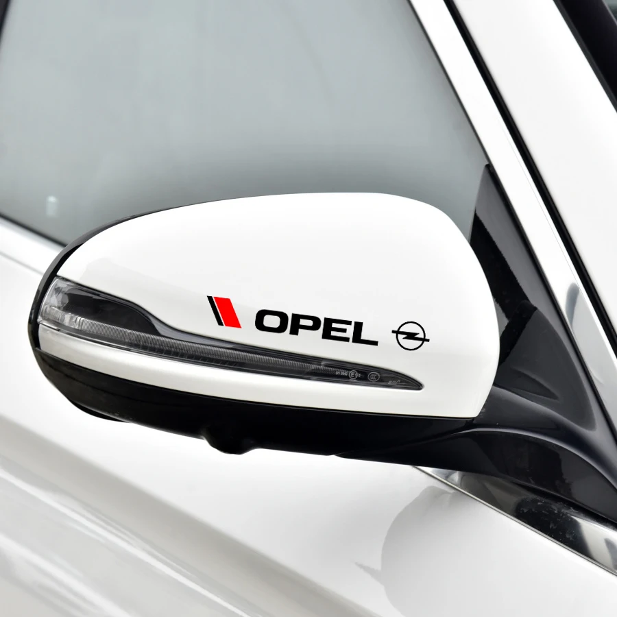 

4PCS Car Door Handle Sticker Creative Rear View Mirror Stickers Body Decal For OPEL Opc Astra Insignia Corsa Mokka Vectra