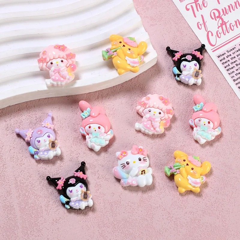 10 шт. новый кавайный мультфильм инструментальные животные смола с плоской задней