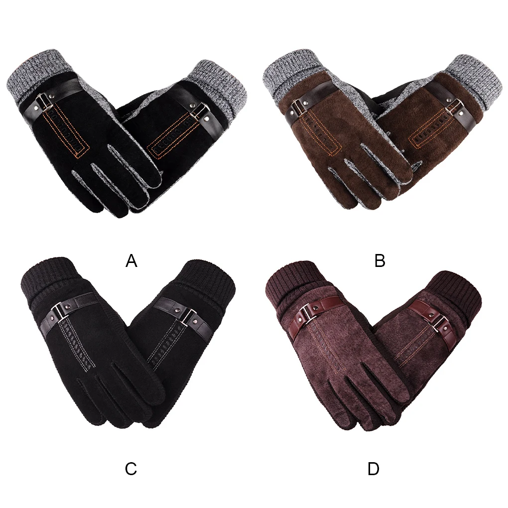 

1 Pair Women Men Portable Warm Glove Skiing Windproof Nonslip Leather Gloves Outdoor Equipment Accessories Birthday Gift