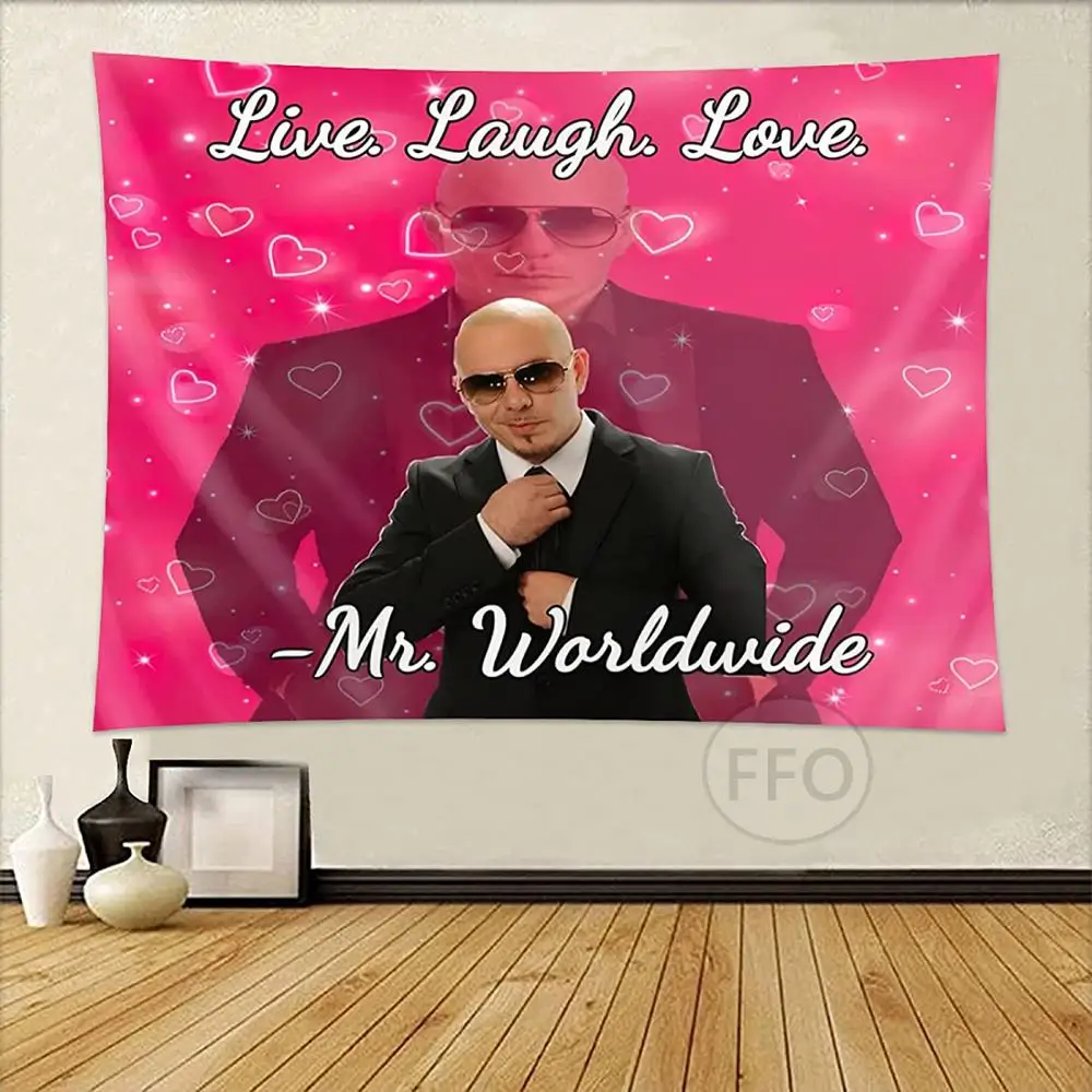 

Mr. Worldwide Says to Live Laugh Love Tapestry Wall Decor Boutique Pitbull Mr 305 Tapestry Macrame Aesthetic Room Decoration