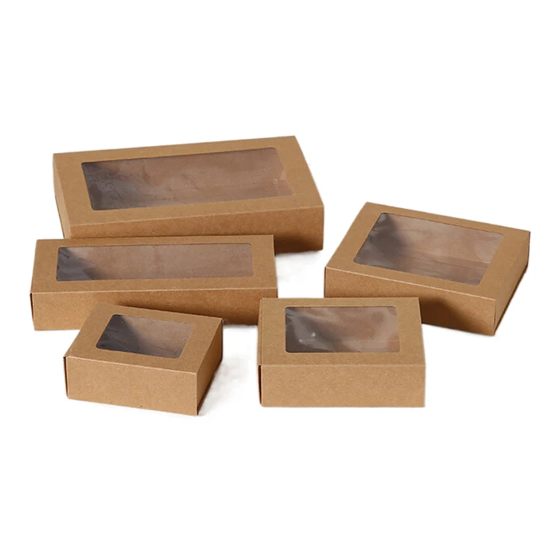 5 шт. коробка из крафт-бумаги для упаковки подарков |