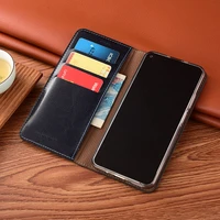 crazy horse genuine leather magnetic flip cover for sony xperia 1 5 10 20 ii iii xperia pro i cases wallet