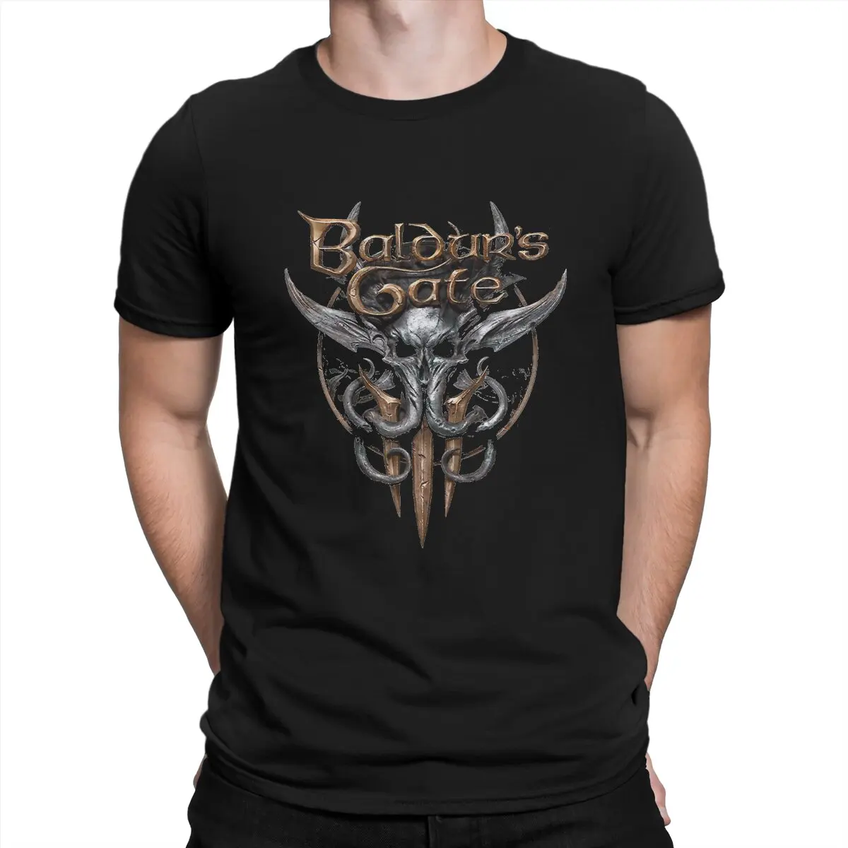 

Baldur's Gate III T Shirt Men's 100% Cotton Awesome T-Shirts O Neck Baldur's Gate Tee Shirt Short Sleeve Clothing Original